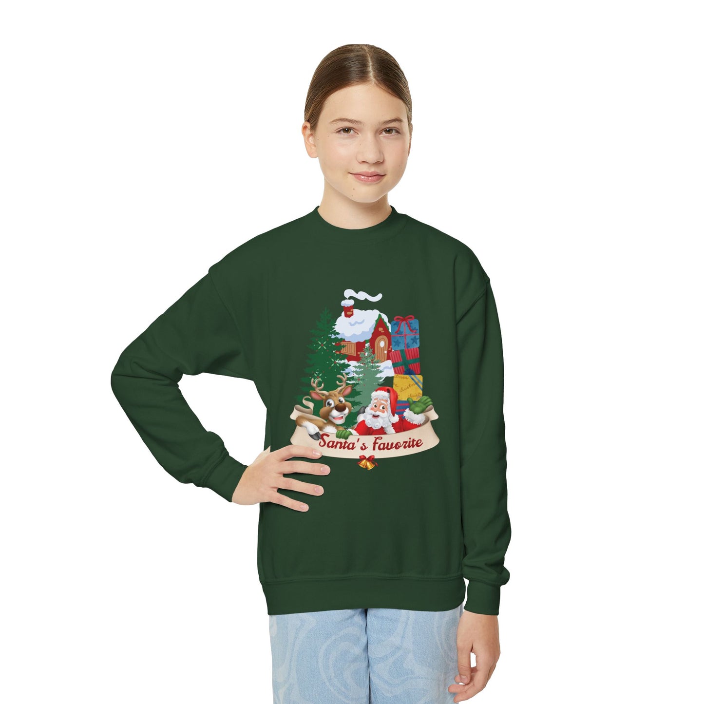 Santa's Favorite Youth Crewneck Sweatshirt