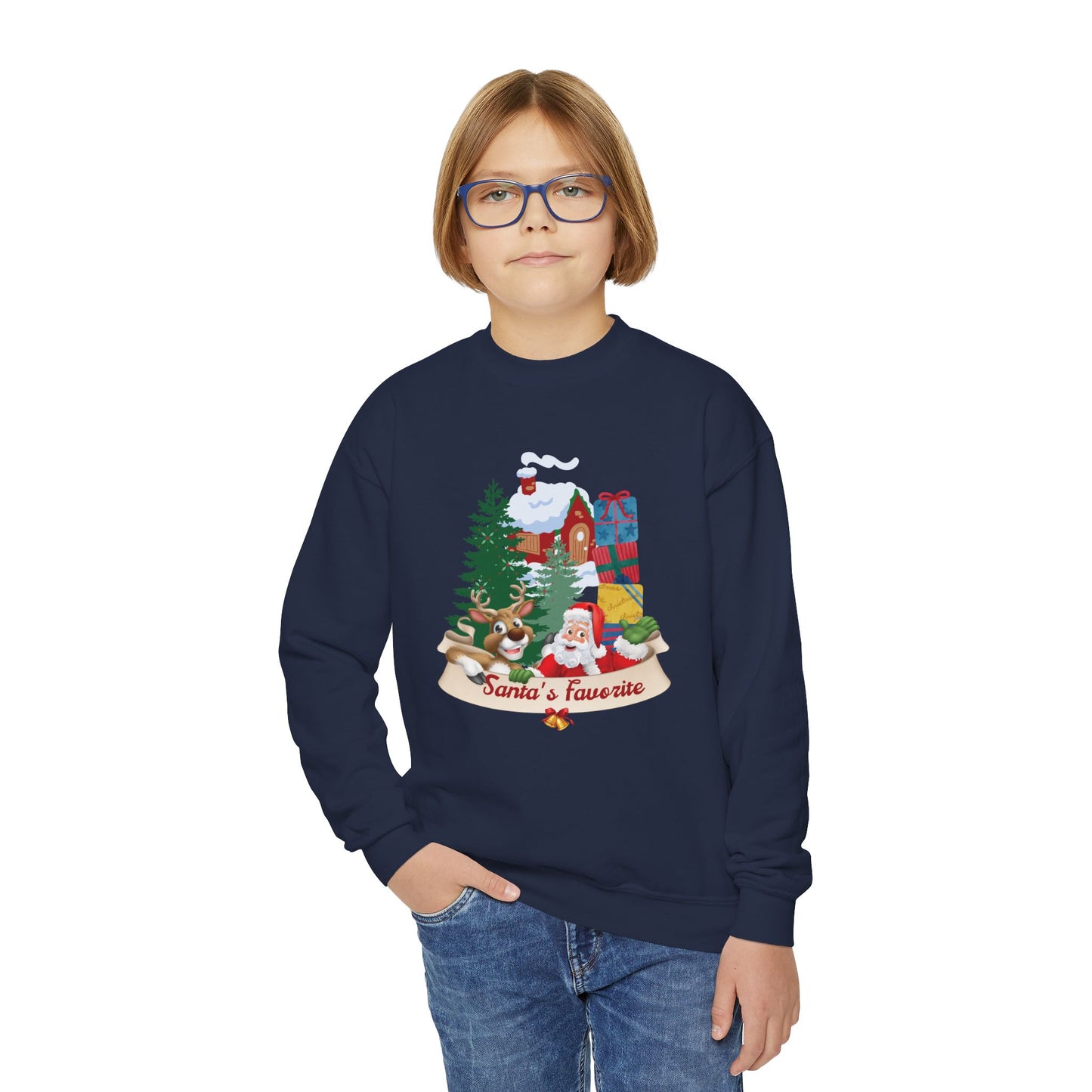 Santa's Favorite Youth Crewneck Sweatshirt