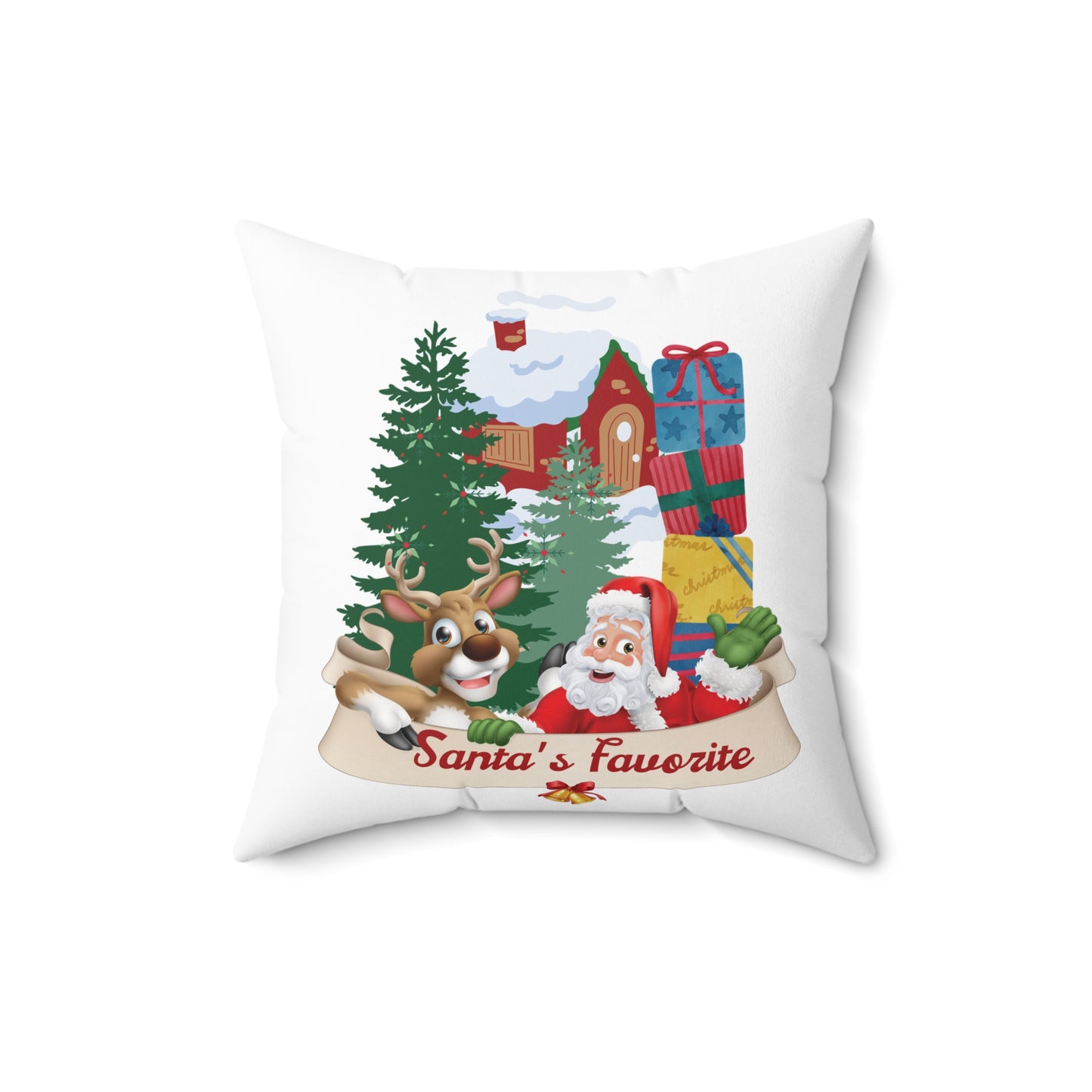 Santa's Favorite Spun Polyester Square Pillow