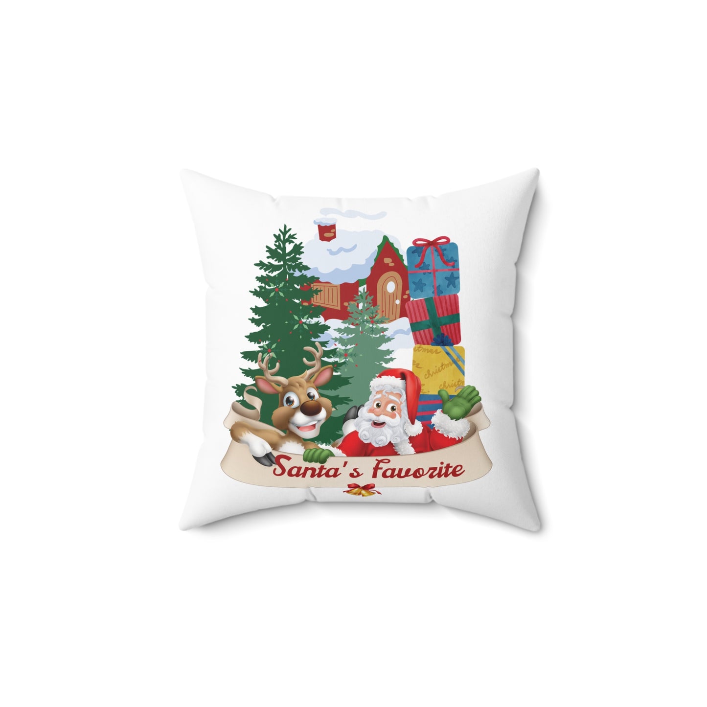 Santa's Favorite Spun Polyester Square Pillow