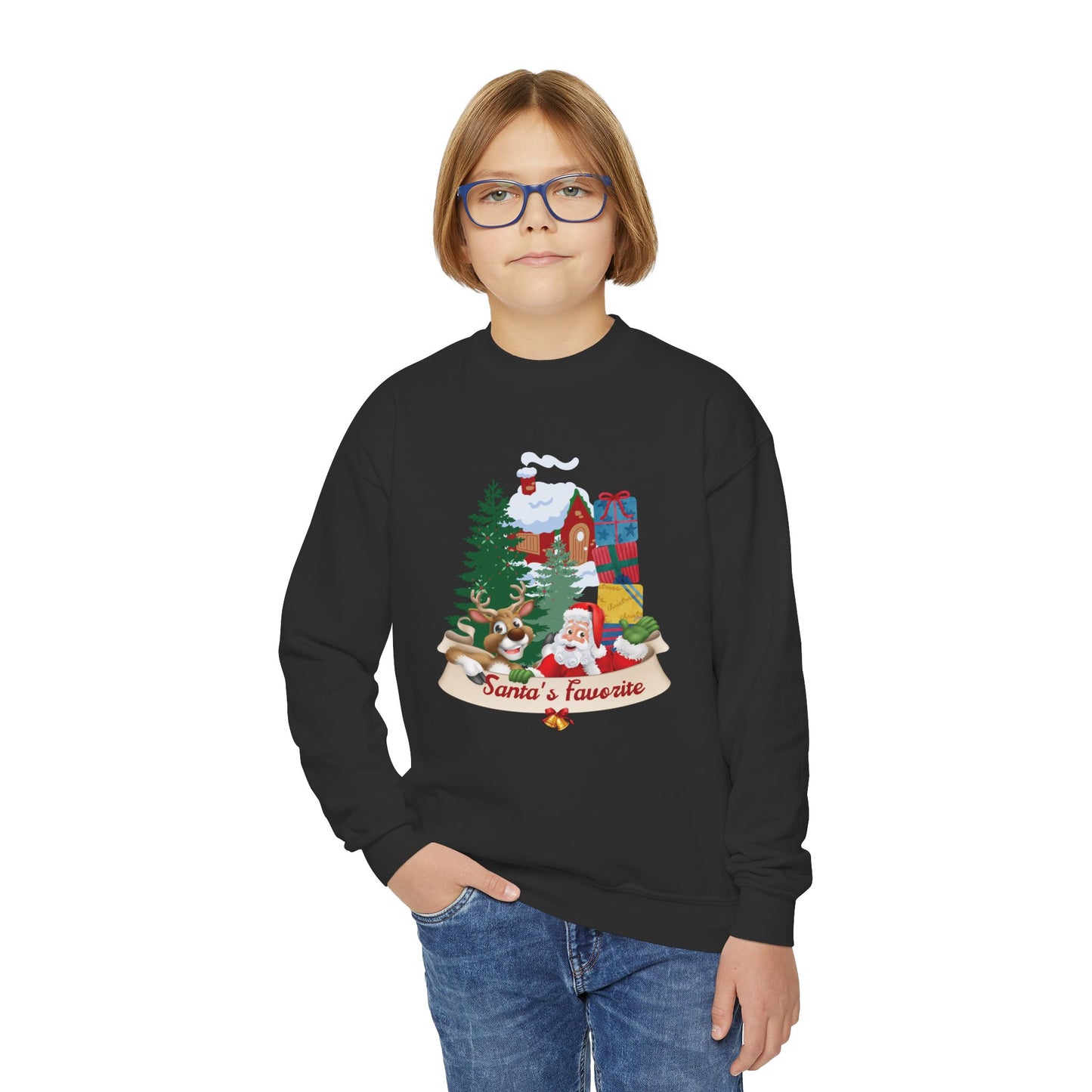Santa's Favorite Youth Crewneck Sweatshirt