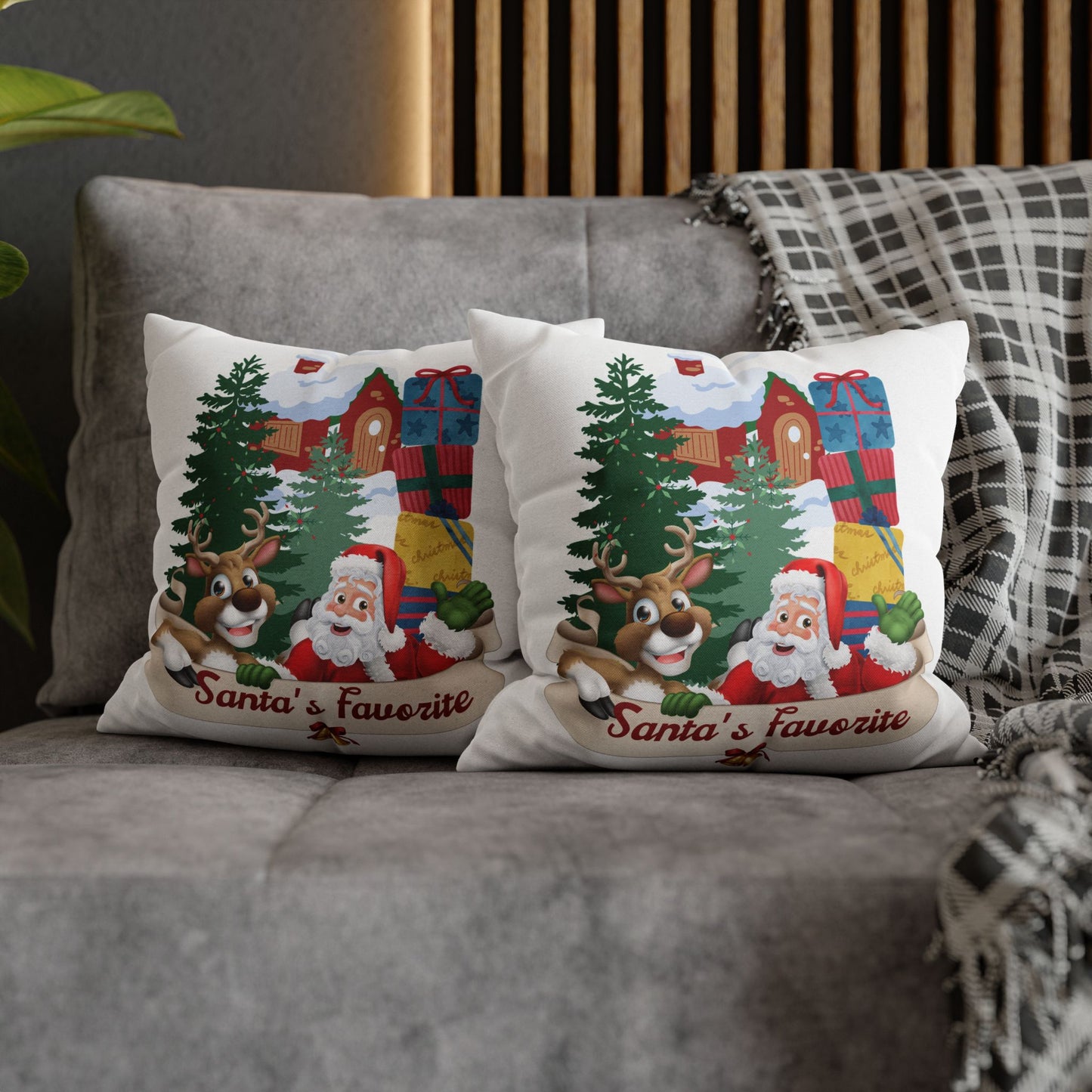 Santa's Favorite Spun Polyester Square Pillow