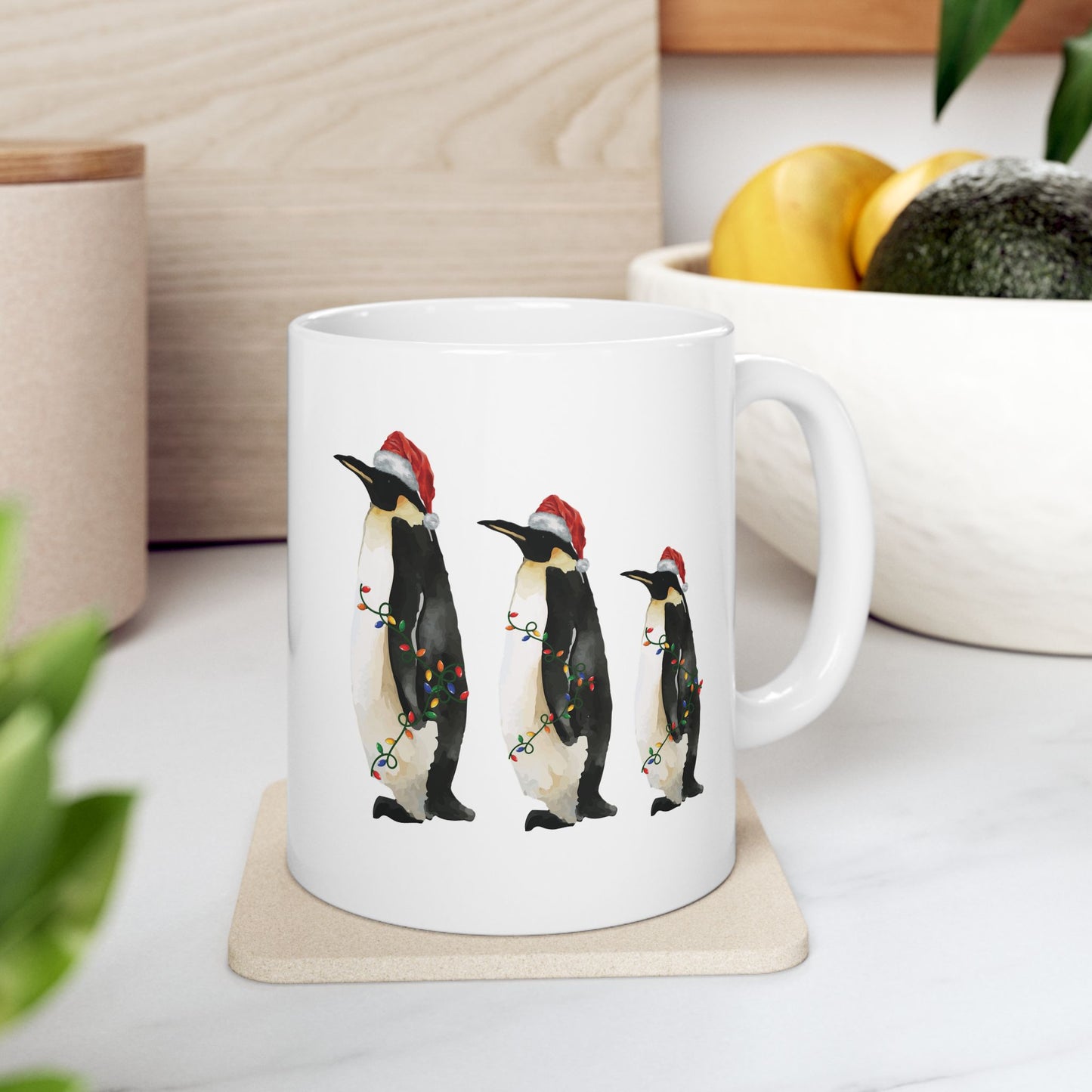 Penguin Christmas  Ceramic Mug, (11oz, 15oz)