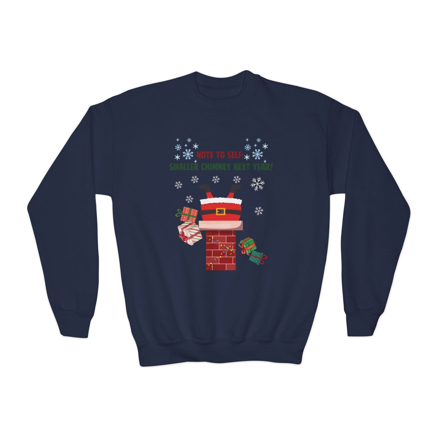 Santa’s Stuck Again! Youth Crewneck Sweatshirt