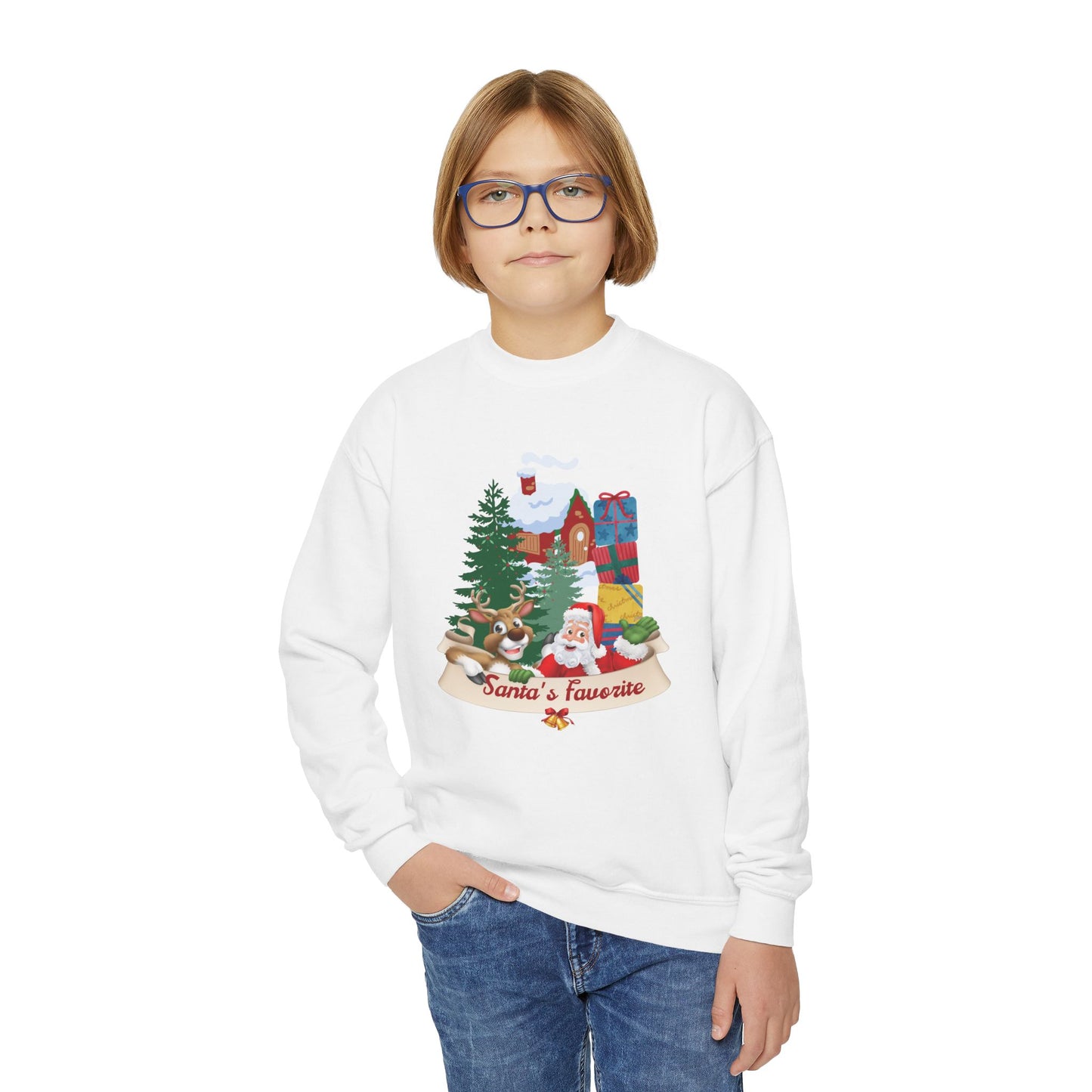 Santa's Favorite Youth Crewneck Sweatshirt
