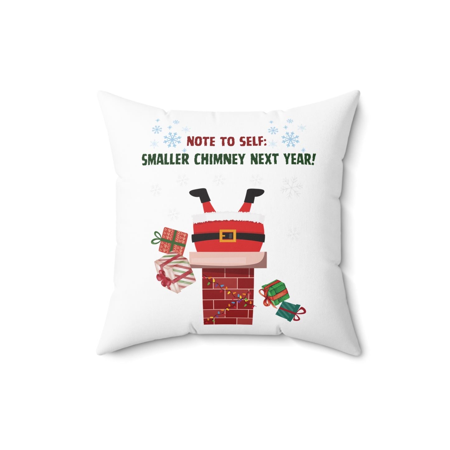 Santa’s Stuck Again! Spun Polyester Square Pillow