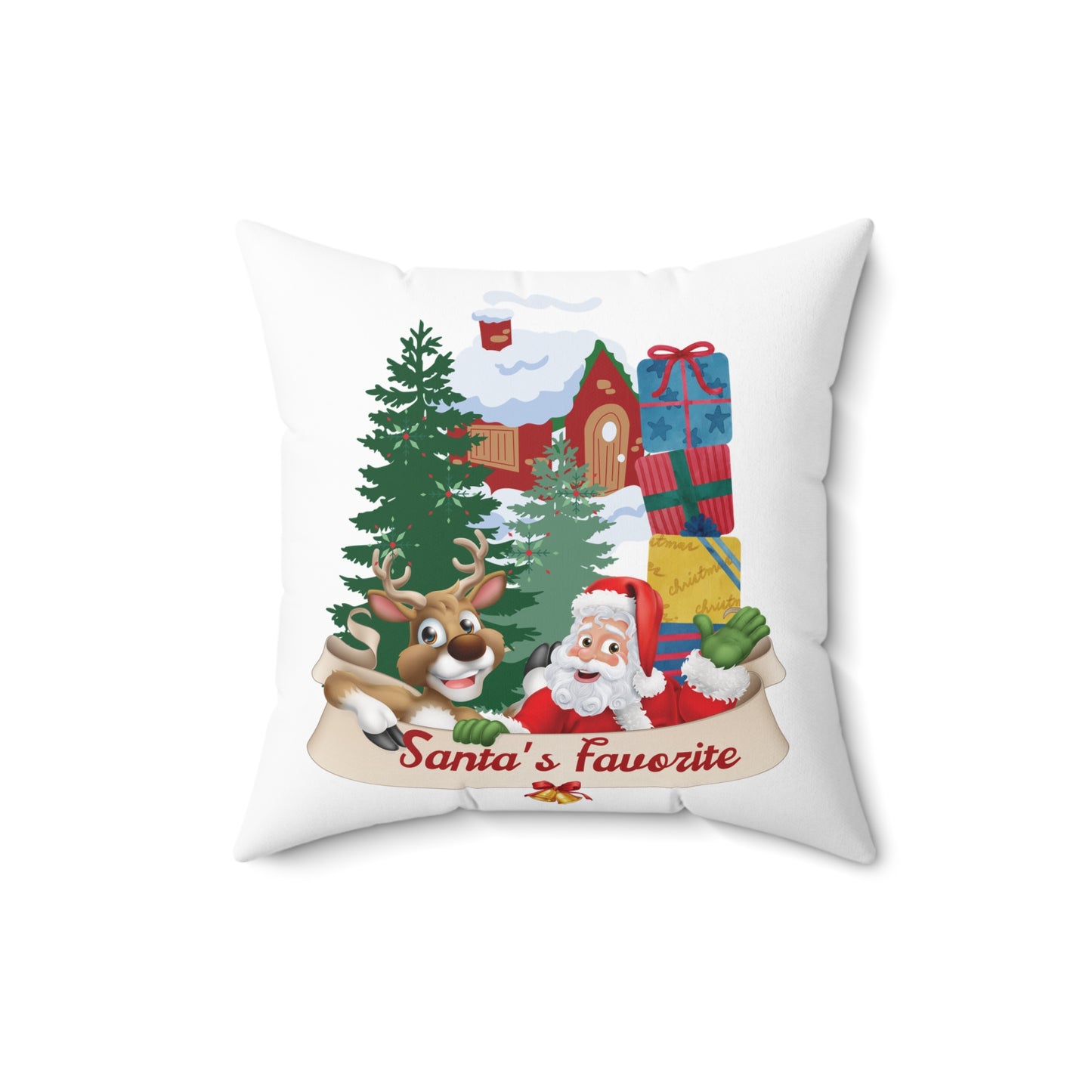 Santa's Favorite Spun Polyester Square Pillow