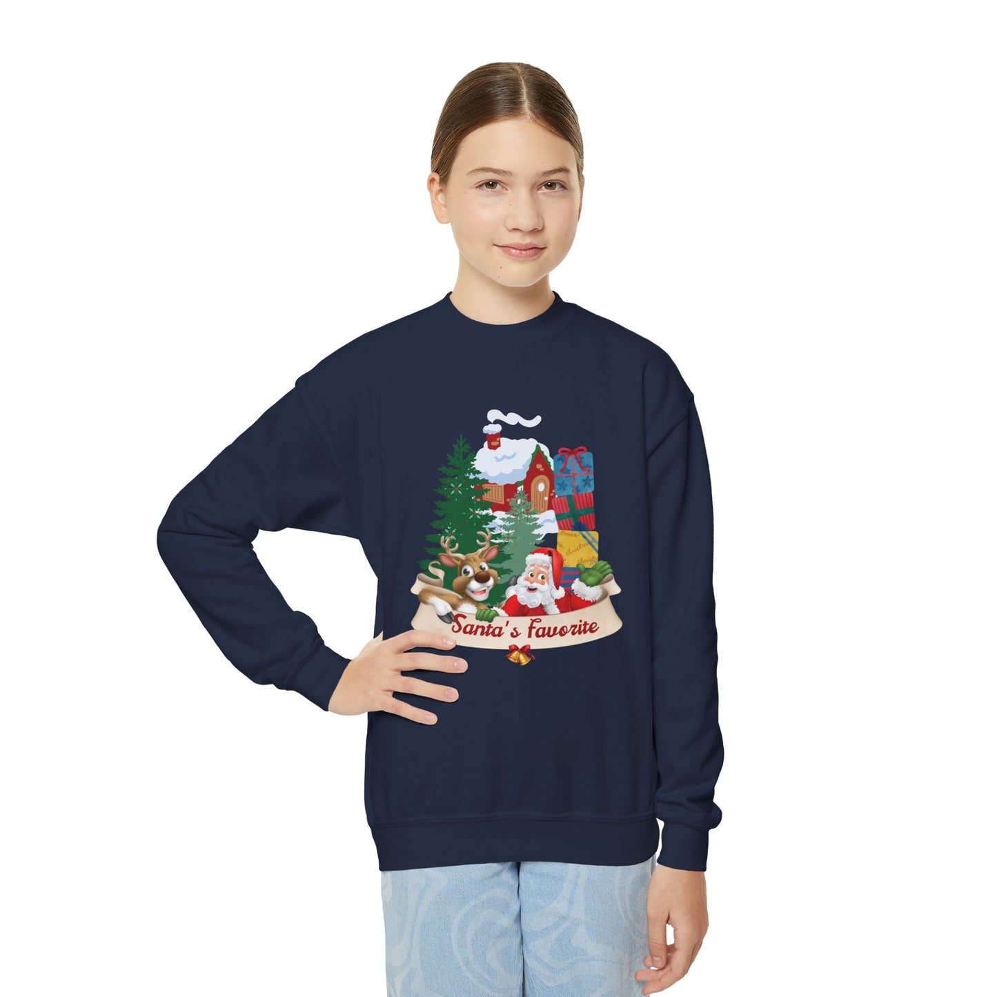 Santa's Favorite Youth Crewneck Sweatshirt