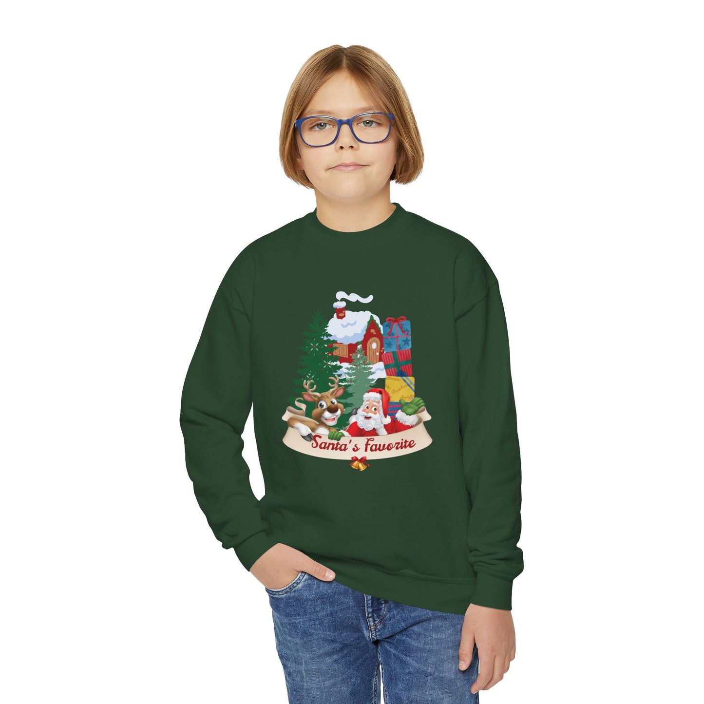 Santa's Favorite Youth Crewneck Sweatshirt