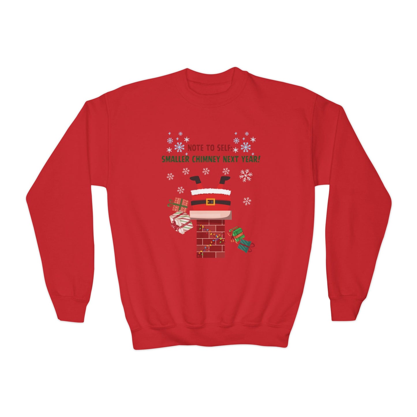 Santa’s Stuck Again! Youth Crewneck Sweatshirt