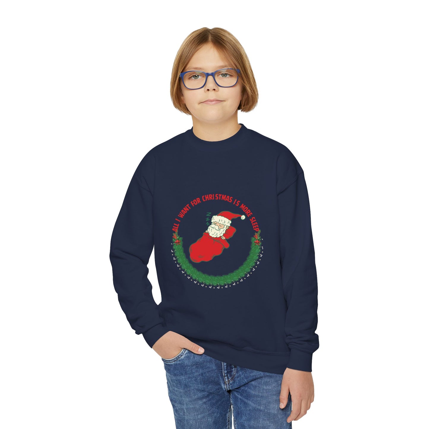 All I Want for Christmas is More Sleep Youth Crewneck Sweatshirt