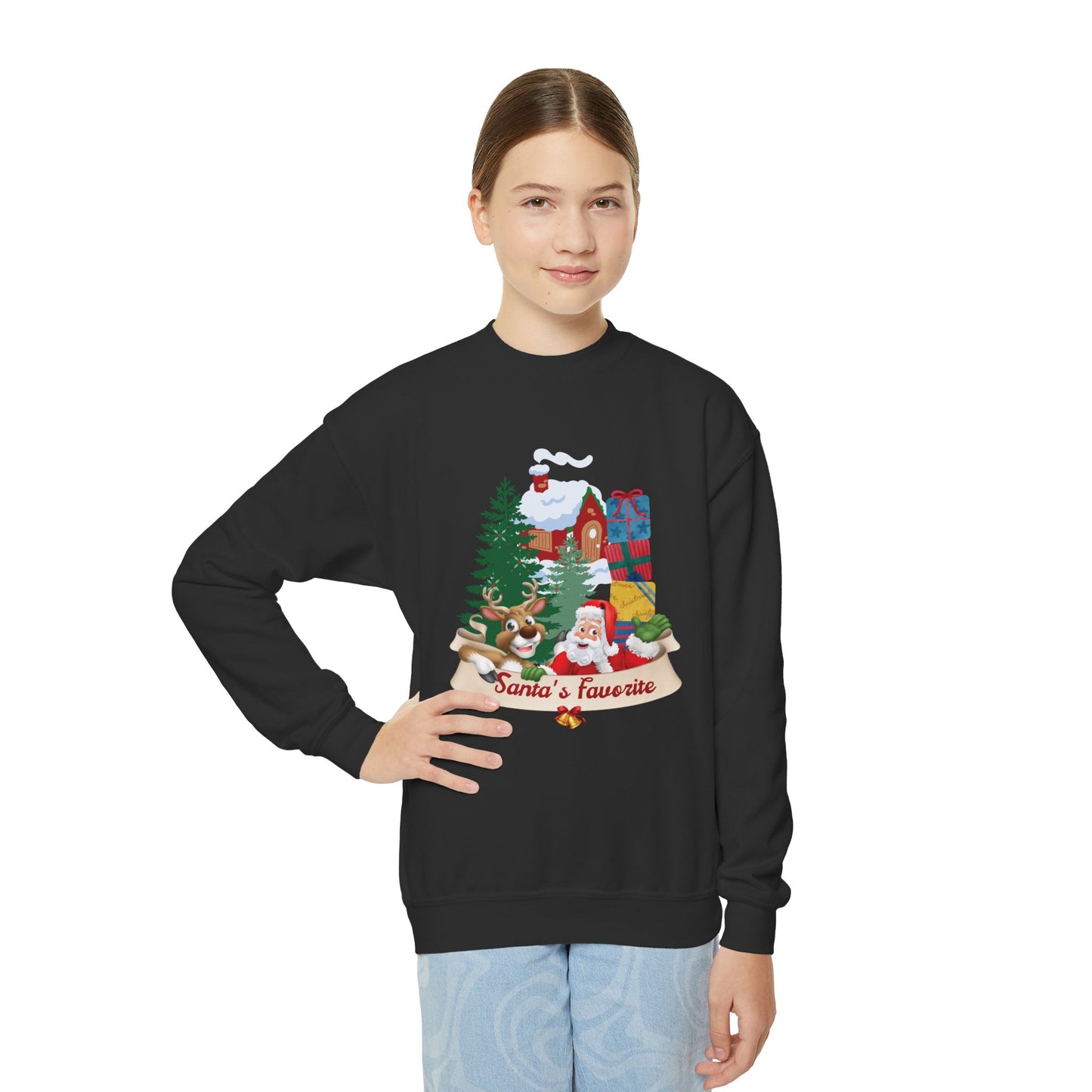 Santa's Favorite Youth Crewneck Sweatshirt